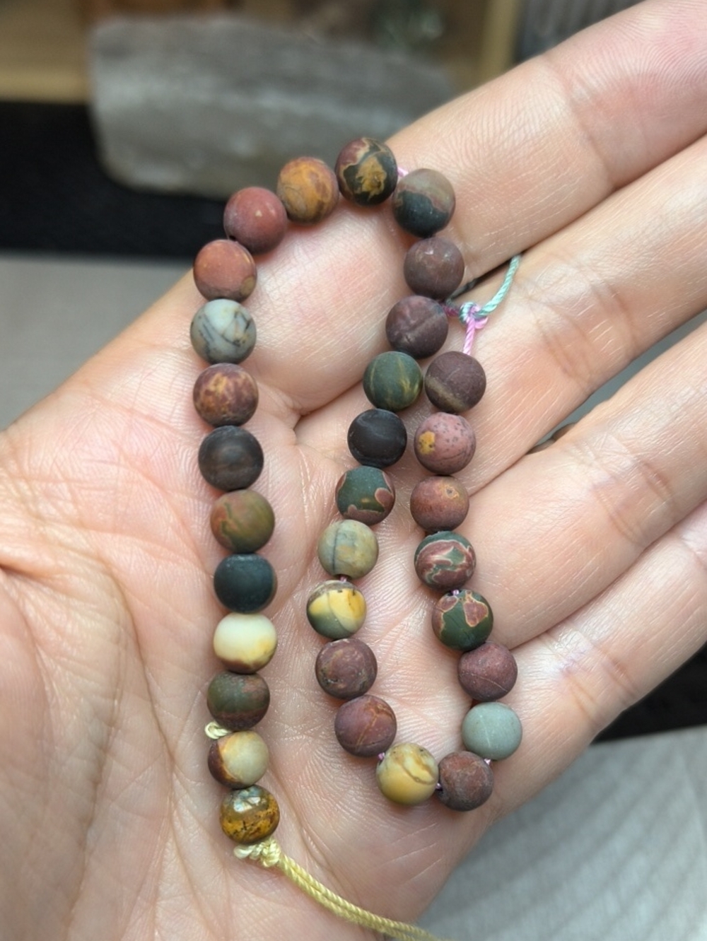 #6- 6mm Matte Red Creek Jasper Beads - 8-inch Stone Strand